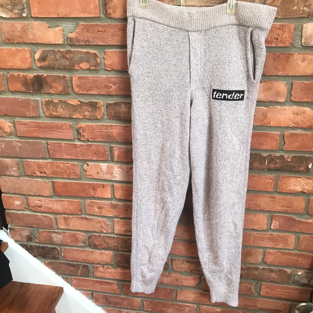Alexander Wang Knit Jogger Track Pants Pockets Soft Cozy Neutral Stretch Waist